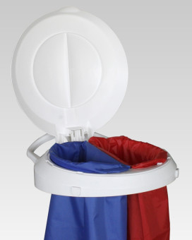 Держатель мешка TTS Smile W-1070 (60+60л, колеса, ножки, педаль, крышка зеленая)