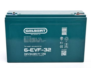 Тяговый аккумулятор Gelbert 6-EVF-32 (12В, 34,6Ач, AGM)