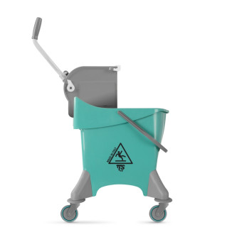 Ведро TTS ActionPro (30 л, колеса, отжим O-KEY, зеленый)