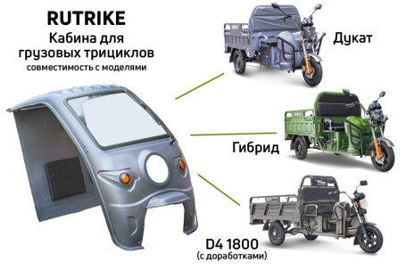 Кабина для грузового трицикла Rutrike (темно-синий матовый)