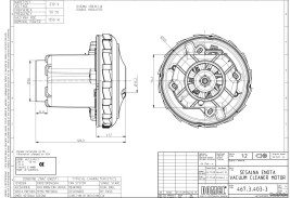 Вакуумный мотор CHG DW-66 (1350Вт, 220В, D-131мм, H-129мм, h-41) TOR