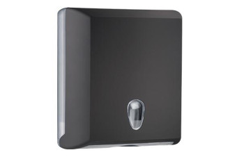 Диспенсер для бумажных полотенец Nofer BLACK (черный, пластик)