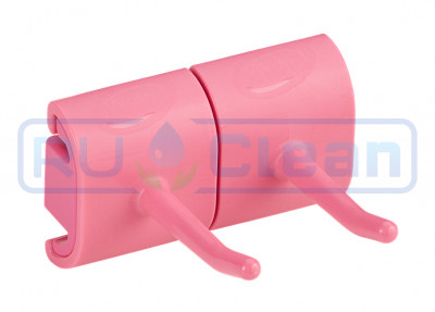 Гигиеничное настенное крепление Vikan (83мм, двойной крюк, розовый)