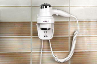 Фен настенный Nofer 02012.W (1800-2200Вт, белый, с розеткой)