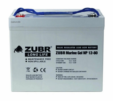 Тяговый аккумулятор ZUBR MG NP12-80 (12В, 80Ач, GEL)