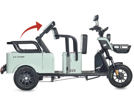 Трицикл электрический Wanshida LC-F150 (60V, 1000W, серый) (0000315-3079)