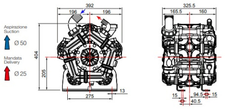 Мембранный насос Comet BPS260 (249 л/мин, 20 бар, вал ВОМ 1&quot;3/8)