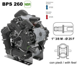 Мембранный насос Comet BPS260 (249 л/мин, 20 бар, вал ВОМ 1"3/8)