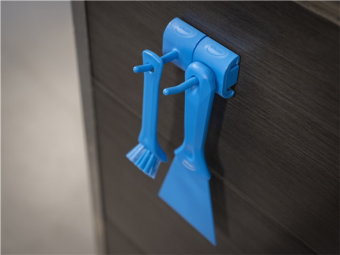 Гигиеничное настенное крепление Vikan (83мм, двойной крюк, синий)