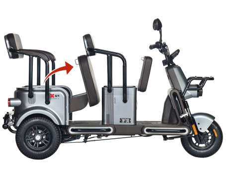 Трицикл электрический Wanshida U1-X 60V 800Вт (молочно-белый)