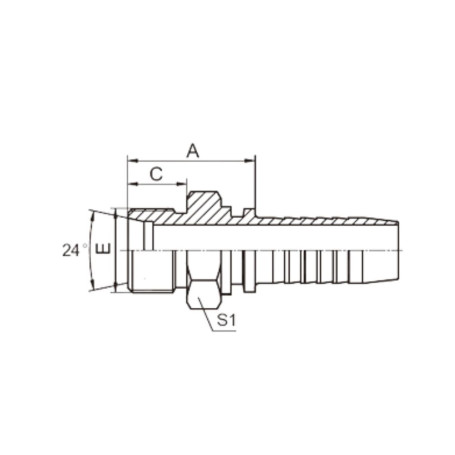 Фитинг высокого давления DKO-L (DN06, М12х1.5ш, оцинк) Robin