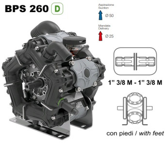 Мембранный насос Comet BPS260 D (249 л/мин, 20 бар, вал ВОМ 1&quot;3/8)