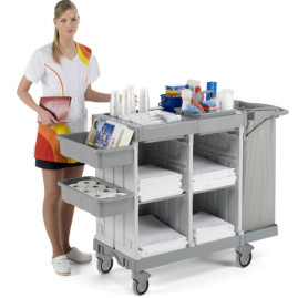 Тележка для отелей TTS MAGIC HOTEL 845B (4 полки, серый)