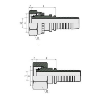 Фитинг высокого давления DKO-S (DN32, М52х2г, оцинк) Robin