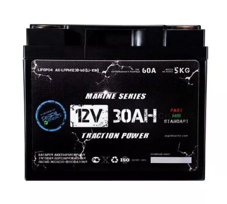 Тяговый аккумулятор Aspil (12В, 30Ач, LiFePO4)