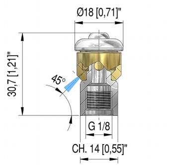 Форсунка каналопромывочная PA STR-1/8 (050, 1/8&quot;г, бой 3R, вращ)