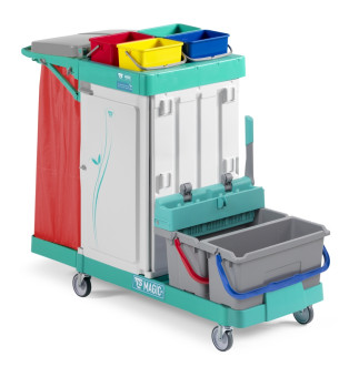 Тележка TTS Magic Line 350S7 (закрытая, 25л, 17л, 4х4л, отжим, держ. мешка 120л)