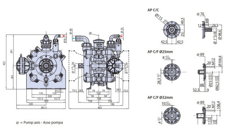 Мембранный насос AR 160 BP C/С (NBR, 20бар, 166.2л/мин, ВОМ 1&quot;⅜)