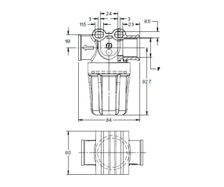 Фильтр для воды (150мкм, 1/2&quot;г-г, 10бар, креп.отв.) Tecomec