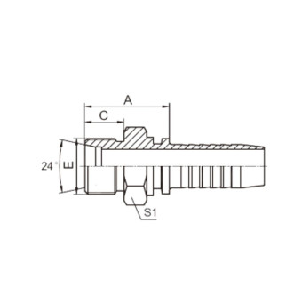 Фитинг высокого давления DKO-L (DN12, М26х1.5ш, оцинк) Robin