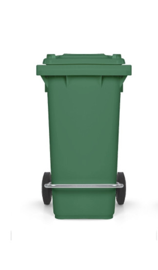 Контейнер TTS для отходов (240л, педаль, колеса, крышка, зеленый)