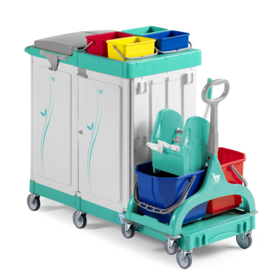 Тележка TTS Magic Line 370E (тележ. Nick, 4х4л, отжим TEC, держ. мешка 150л)