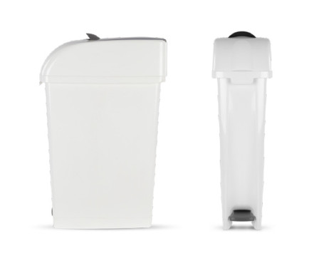 Ведро TTS ELLE (23л, педаль, ободок для мешка, белый)