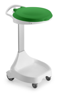 Держатель мешка TTS Smile E-10 (колеса, крышка зеленая, серый)