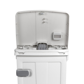 Контейнер TTS OpenUp90 (90л, педаль, дверь, белый/зеленый)