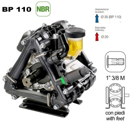 Мембранный насос Comet BP110 (20 бар, 110 л/мин, ВОМ 1&quot;3/8)