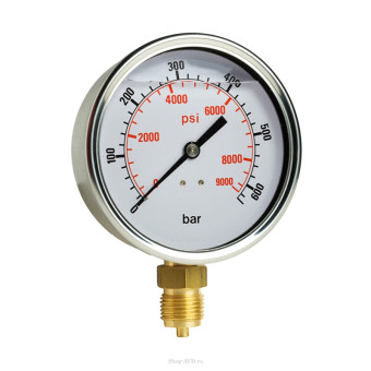Манометр (400бар, 1/4&quot;внеш, вход сбоку, пластик) TOR