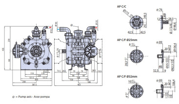 Мембранный насос AR 185 BP C/С (NBR, 20бар, 182.1л/мин, ВОМ 1&quot;⅜)