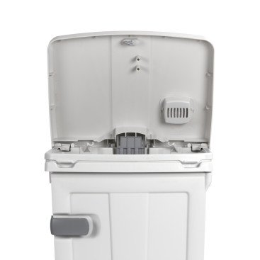 Ведро TTS Open-up (90 л, полипроп, дверь, крышка синяя)